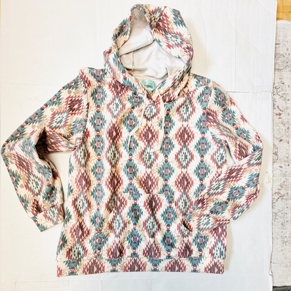 Rock & Roll Cowgirl Aztec Print Pullover Hoodie - Picture 2 of 9